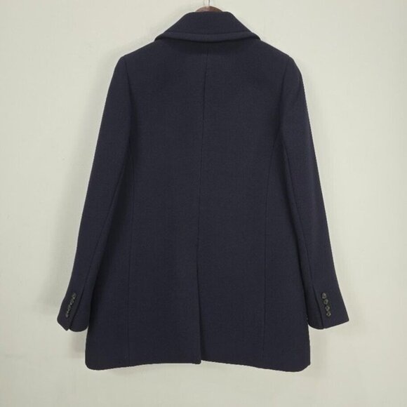 J CREW Double Cloth Italy Peacoat 8 Navy Blue Double Breast Wool Blend - Picture 5 of 16